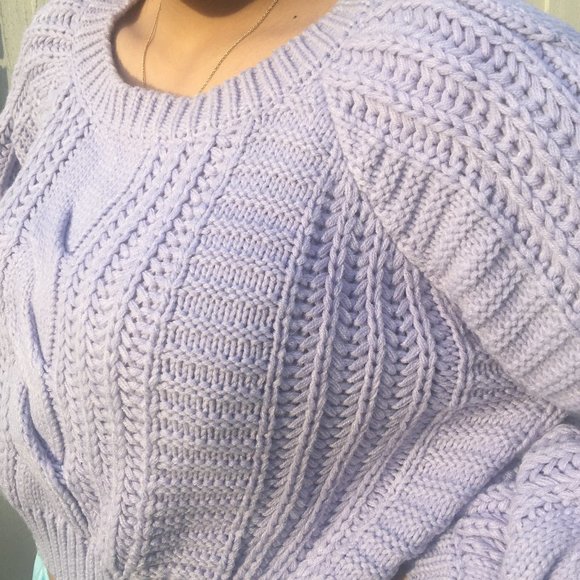 Zaful Sweaters - KNITTED LILAC SWEATER